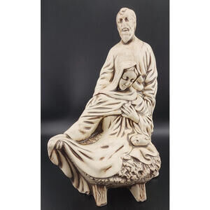 Vintage Atlantic Mold Ceramic Holy Family – Nativity -Cream Antiqued Finish
